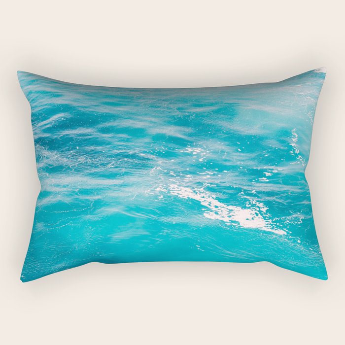 Mediterranean Sea - Blue Waves - Ocean Water - Nature Photography Rectangular Pillow Gallery Image 2