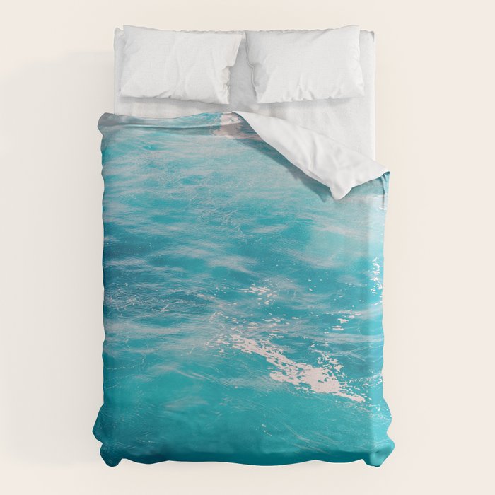 Mediterranean Sea - Blue Waves - Ocean Water - Nature Photography Duvet Cover Gallery Image 1