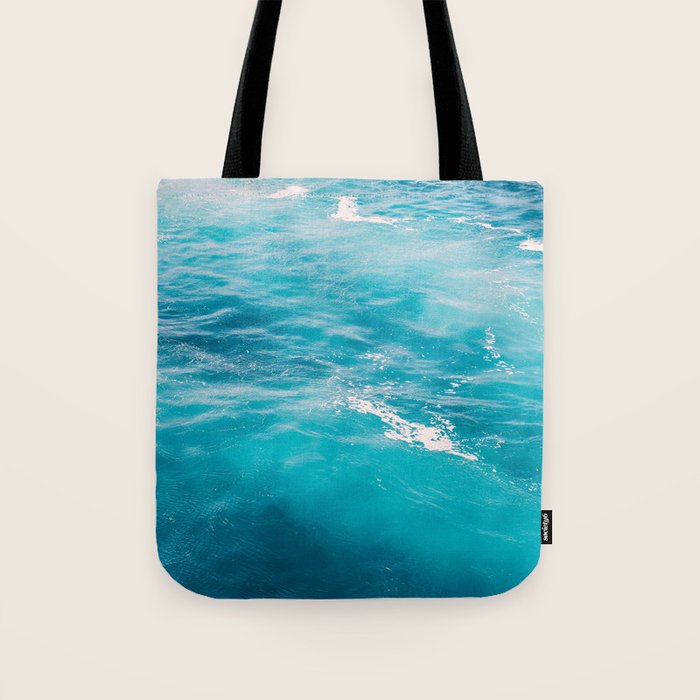 Mediterranean Sea - Blue Waves - Ocean Water - Nature Photography Tote Bag Gallery Image 1