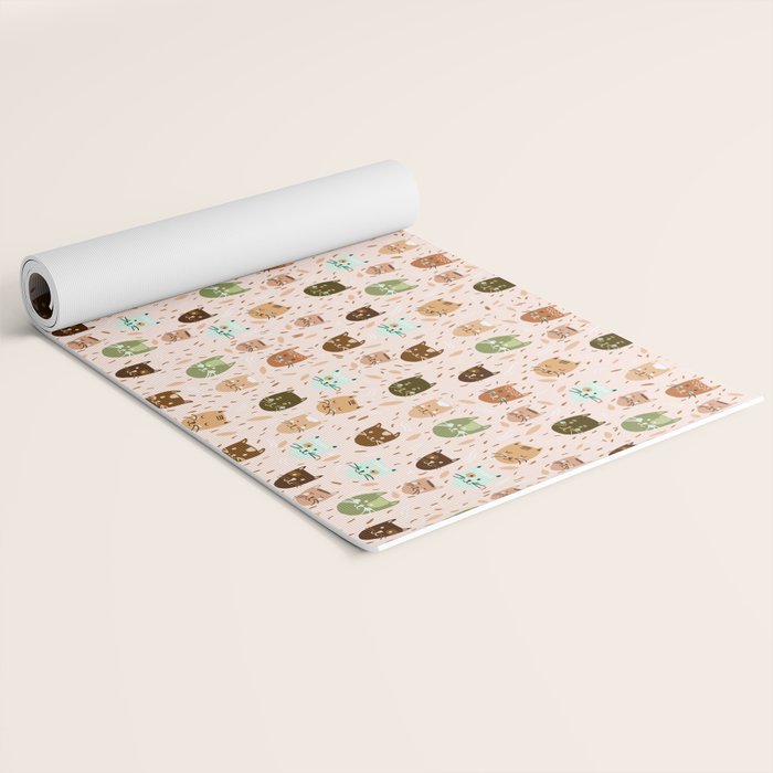 Cats pattern retro Yoga Mat Gallery Image 2