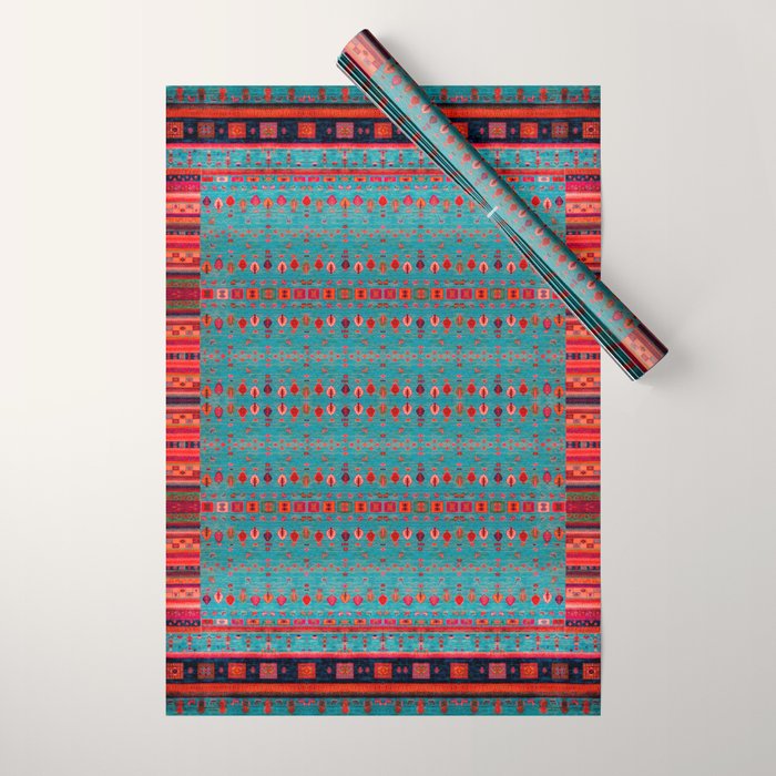 Traditional Berber Bohemian Moroccan Handmade Fabric Style Fall Autumn Color Inspiration Wrapping Paper Gallery Image 1