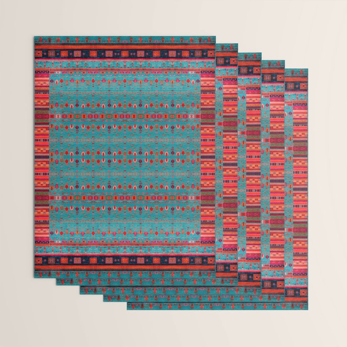 Traditional Berber Bohemian Moroccan Handmade Fabric Style Fall Autumn Color Inspiration Wrapping Paper Gallery Image 3