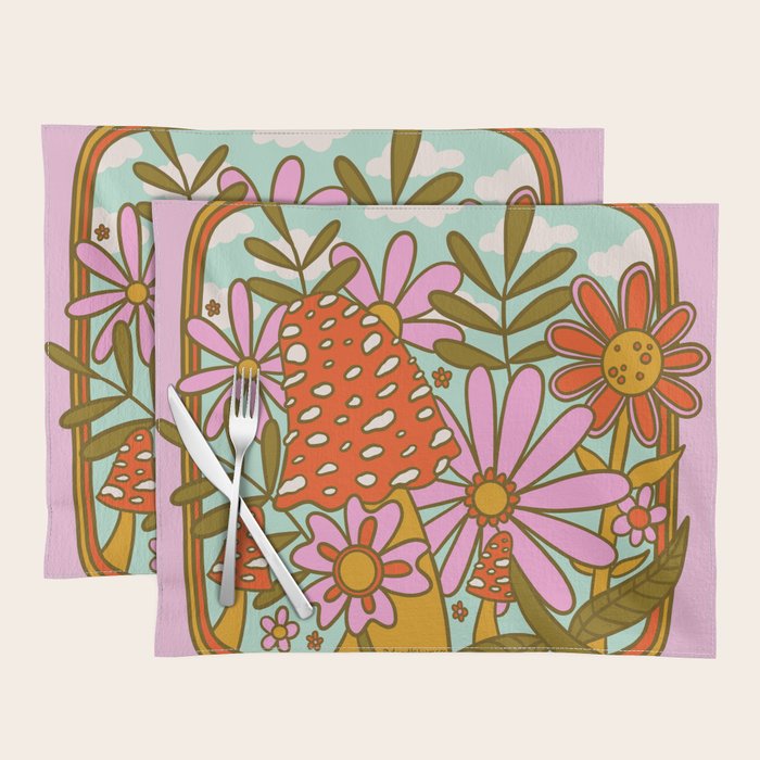 Mushrooms and Flowers Placemat Gallery Image 1