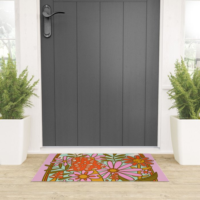 Mushrooms and Flowers Welcome Mat Gallery Image 3