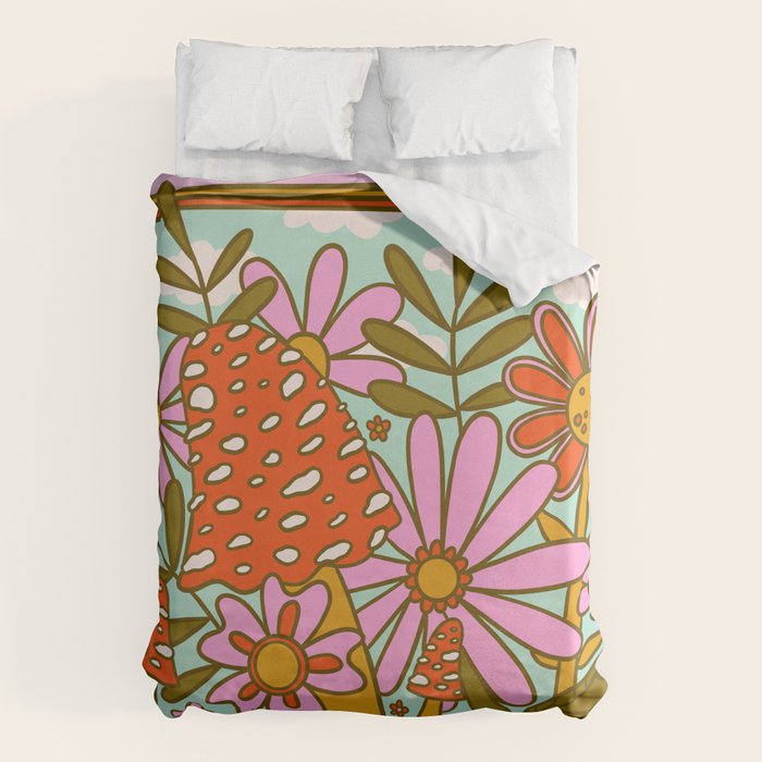 Mushrooms and Flowers Duvet Cover Gallery Image 6