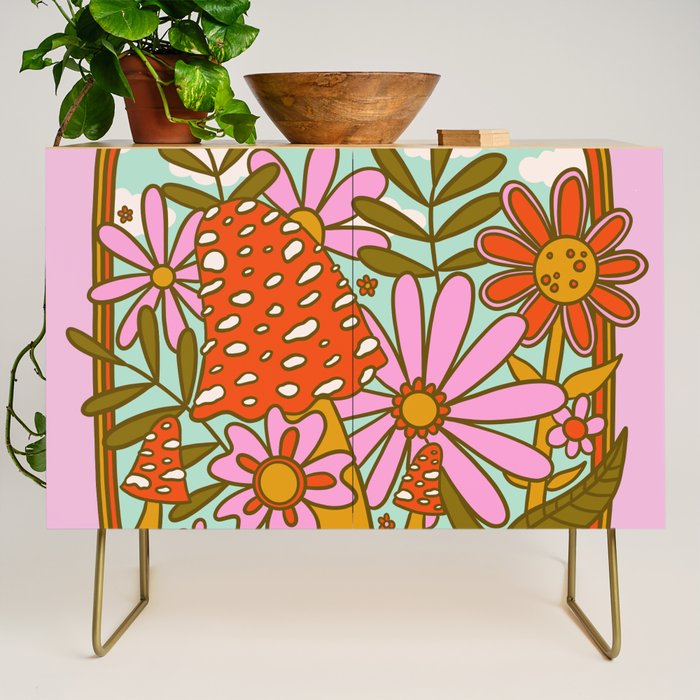 Mushrooms and Flowers Credenza Gallery Image 1