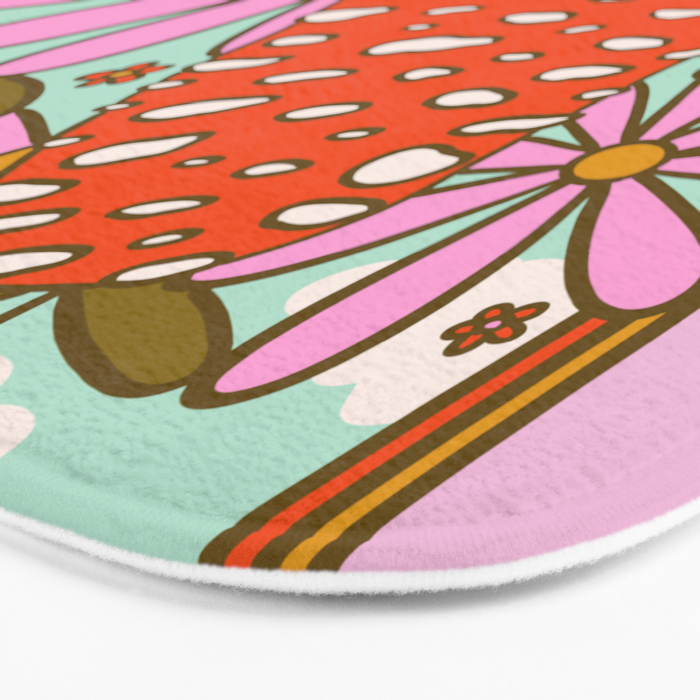 Mushrooms and Flowers Bath Mat Gallery Image 3
