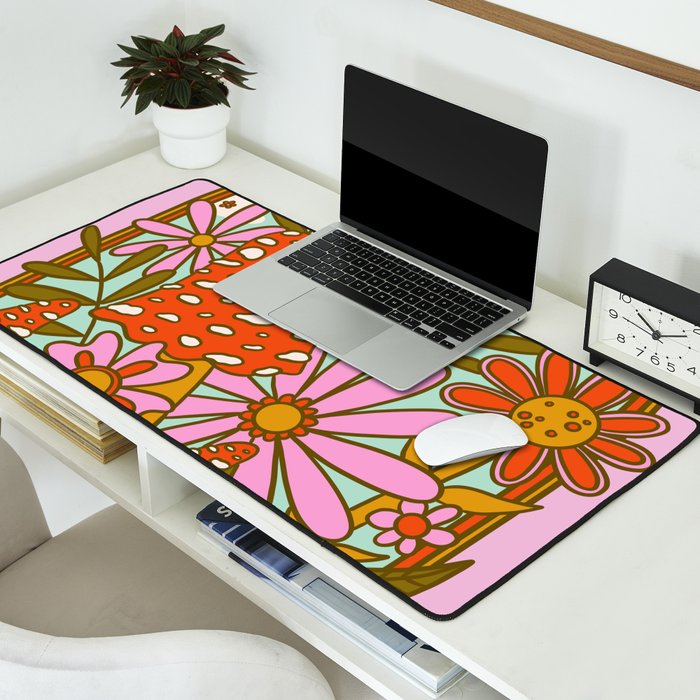 Mushrooms and Flowers Desk Mat Gallery Image 2