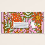 Mushrooms and Flowers Desk Mat Gallery Image 1