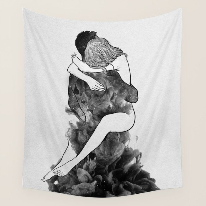 I find peace in your hug (E). Wall Tapestry