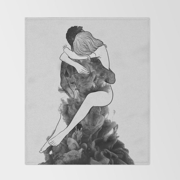 I find peace in your hug (E). Throw Blanket Gallery Image 2