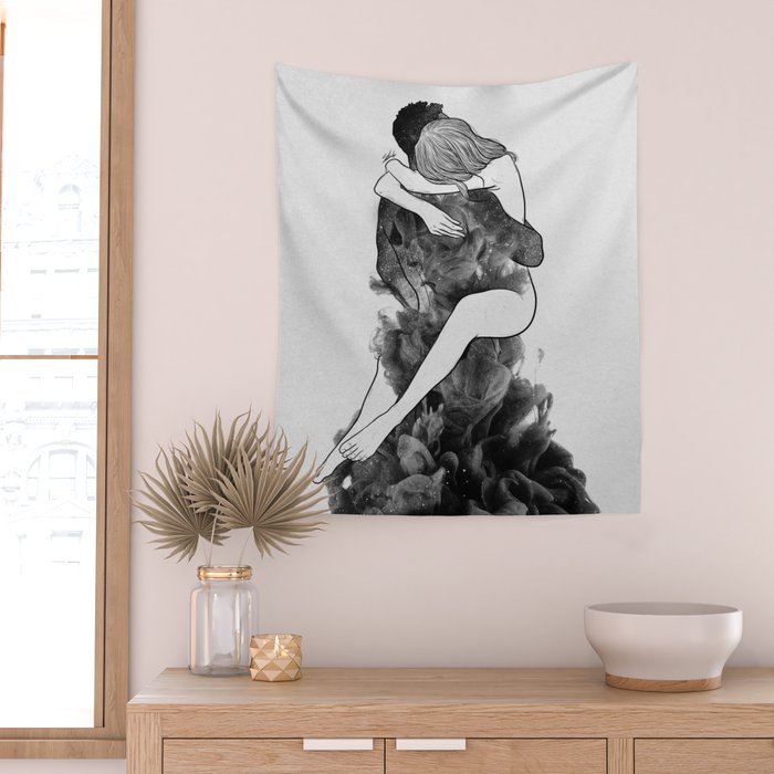 I find peace in your hug (E). Wall Tapestry Gallery Image 2