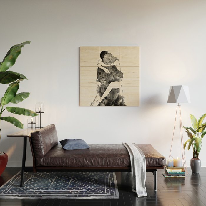 I find peace in your hug (E). Wood Wall Art Gallery Image 2