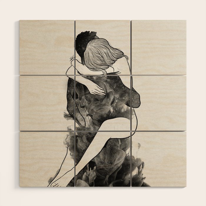 I find peace in your hug (E). Wood Wall Art Gallery Image 1