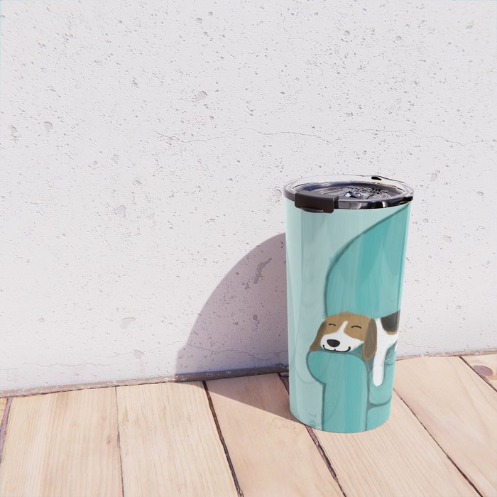 Happy Couch Beagle | Cute Sleeping Dog Travel Mug Gallery Image 4