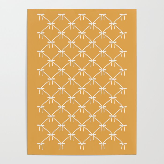 Bows & Ribbons Pattern XIX Peach Orange Poster Gallery Image 4
