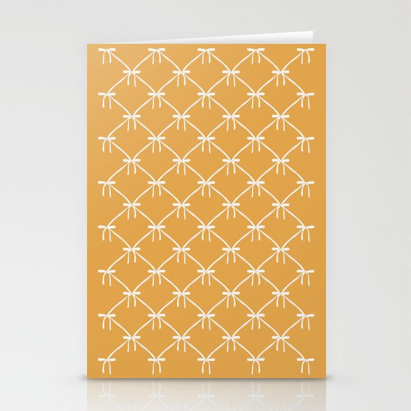Bows & Ribbons Pattern XIX Peach Orange Stationery Card Gallery Image 1