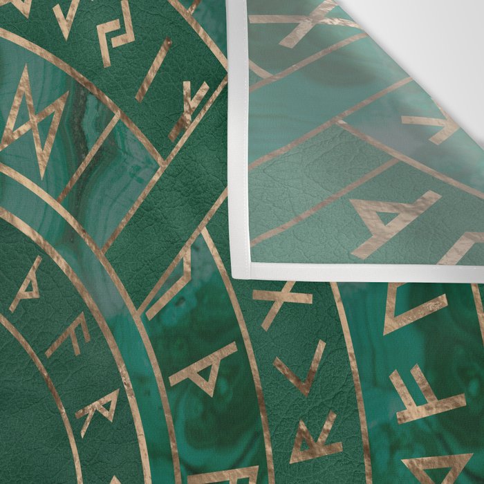 Web of Wyrd - Malachite, Leather and Golden texture Wall Tapestry Gallery Image 3