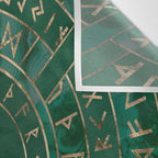 Web of Wyrd - Malachite, Leather and Golden texture Wall Tapestry Gallery Image 3