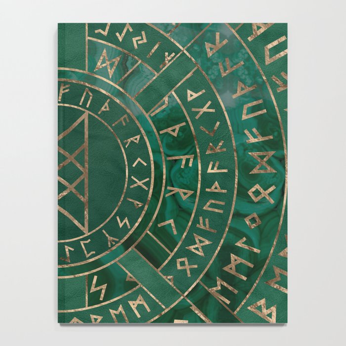 Web of Wyrd - Malachite, Leather and Golden texture Notebook Gallery Image 4