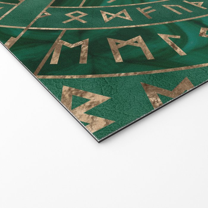 Web of Wyrd - Malachite, Leather and Golden texture Welcome Mat Gallery Image 2