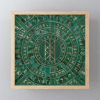 Web of Wyrd - Malachite, Leather and Golden texture Mini Art Print Gallery Image 1