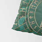 Web of Wyrd - Malachite, Leather and Golden texture Pillow Sham Gallery Image 4