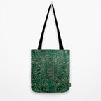 Web of Wyrd - Malachite, Leather and Golden texture Tote Bag Gallery Image 2