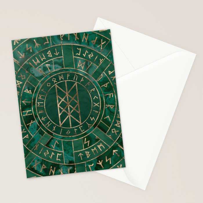 Web of Wyrd - Malachite, Leather and Golden texture Stationery Card Gallery Image 2