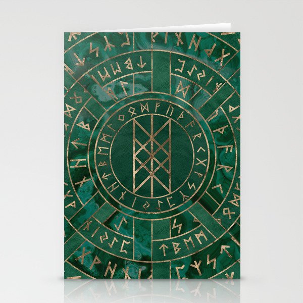 Web of Wyrd - Malachite, Leather and Golden texture Stationery Card Gallery Image 2