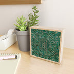 Web of Wyrd - Malachite, Leather and Golden texture Mini Art Print Gallery Image 2
