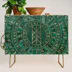 Web of Wyrd - Malachite, Leather and Golden texture Credenza Gallery Image 1