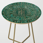 Web of Wyrd - Malachite, Leather and Golden texture Side Table Gallery Image 2
