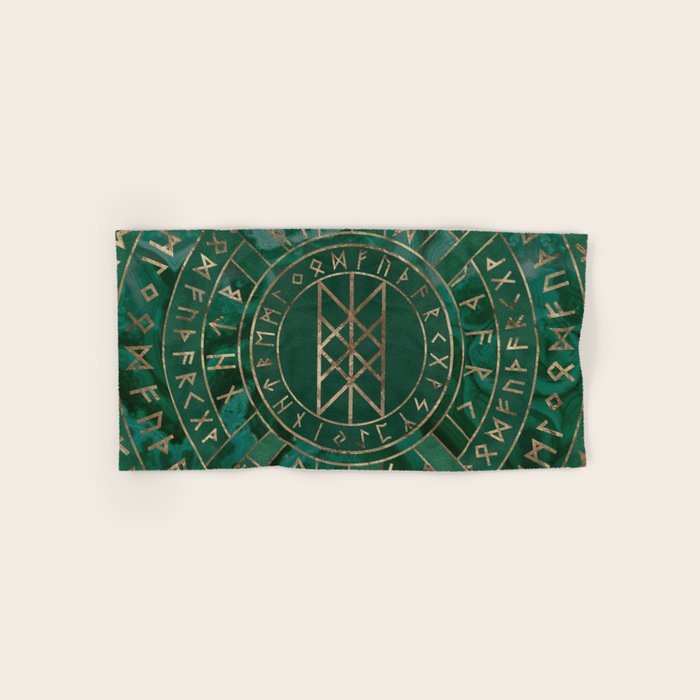 Web of Wyrd - Malachite, Leather and Golden texture Towels Gallery Image 1