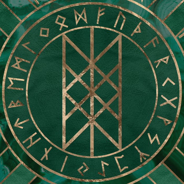Web of Wyrd - Malachite, Leather and Golden texture Coffee Mug Gallery Image 2