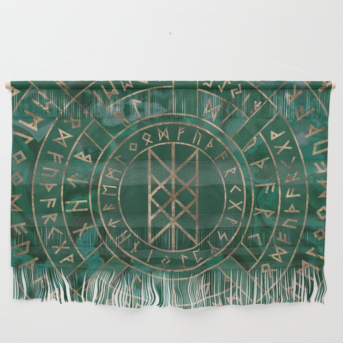 Web of Wyrd - Malachite, Leather and Golden texture Wall Hanging Gallery Image 1