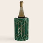 Web of Wyrd - Malachite, Leather and Golden texture Wine Chiller Gallery Image 1