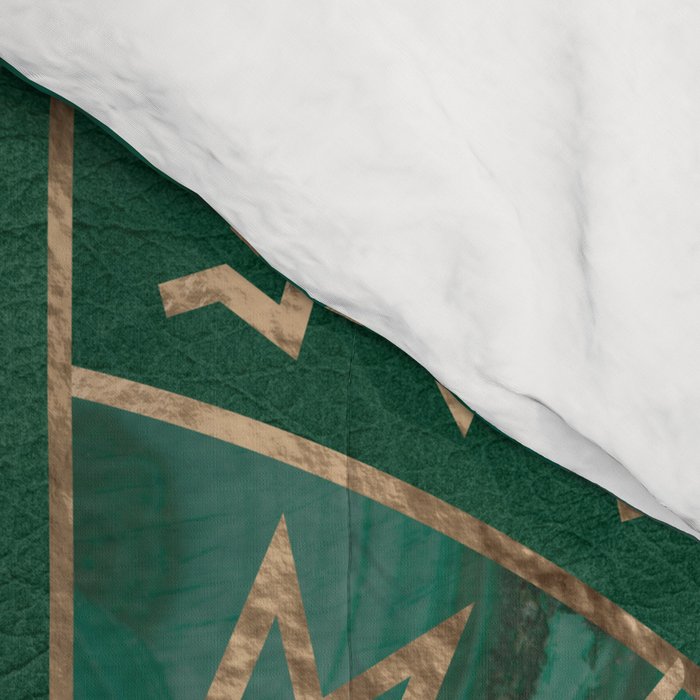 Web of Wyrd - Malachite, Leather and Golden texture Comforter Gallery Image 4