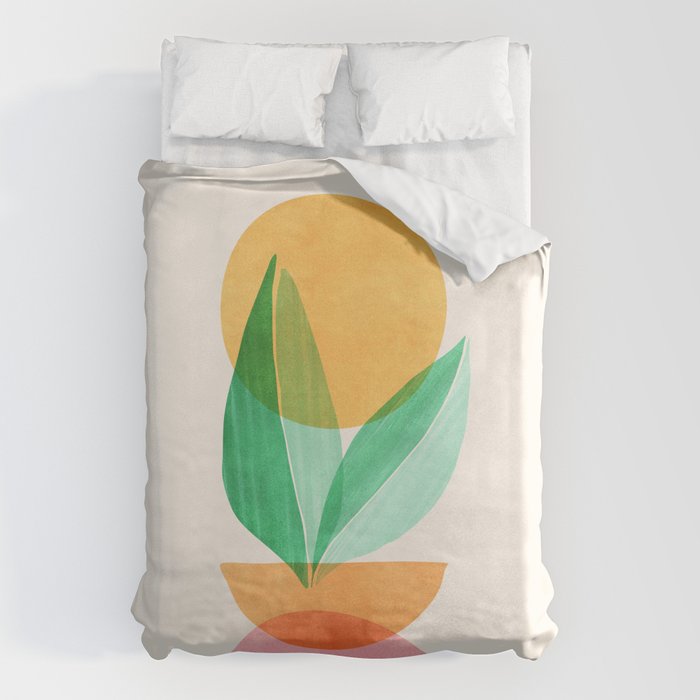 Summer Stack Abstract Plant Illustration Duvet Cover Gallery Image 6