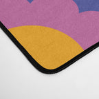 Happy Flowers Colorful Retro Pattern on Blue Desk Mat Gallery Image 4