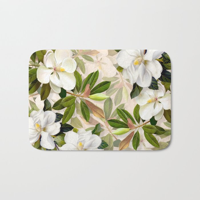 Magnolia Flowers Spring Blossom Bath Mat Gallery Image 1