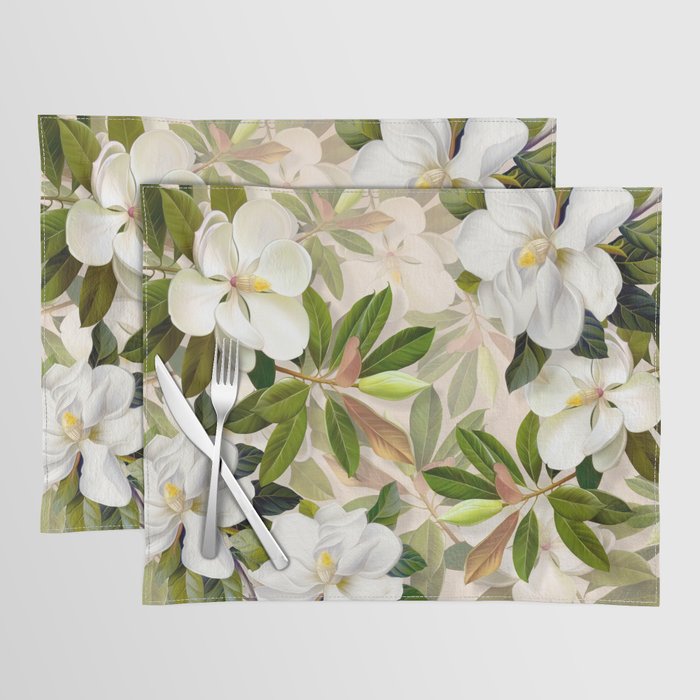 Magnolia Flowers Spring Blossom Placemat Gallery Image 1