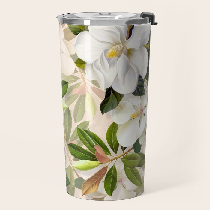 Magnolia Flowers Spring Blossom Travel Mug Gallery Image 2