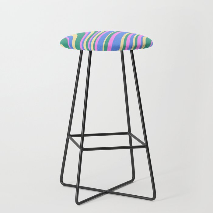 Wavy Stripes XV - 90s Pastel Stool Gallery Image 1