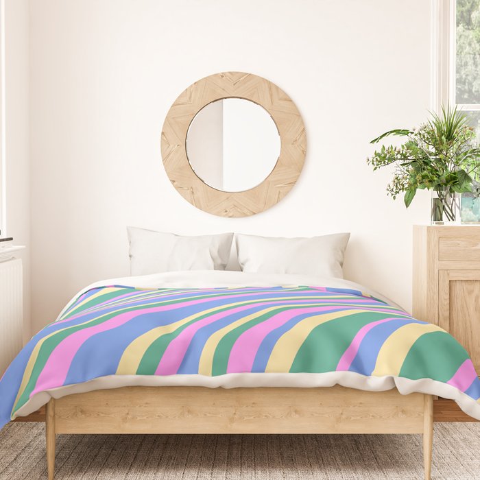 Wavy Stripes XV - 90s Pastel Duvet Cover Gallery Image 3