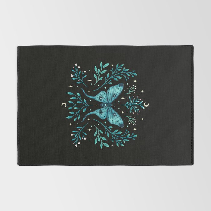 Mystical Luna Moth - Turquoise Rug Gallery Image 2