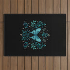 Mystical Luna Moth - Turquoise Outdoor Rug Gallery Image 1