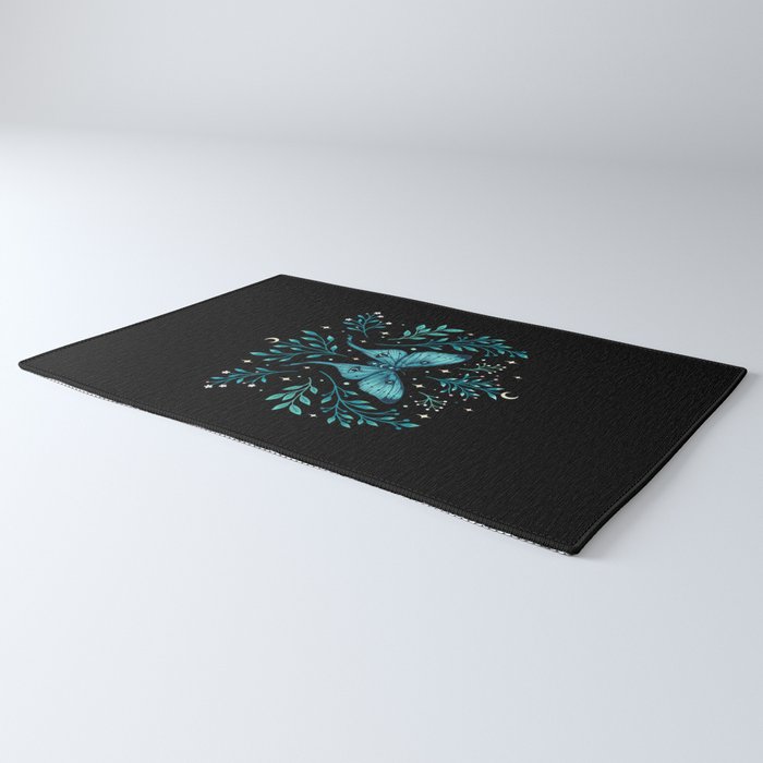 Mystical Luna Moth - Turquoise Rug Gallery Image 3