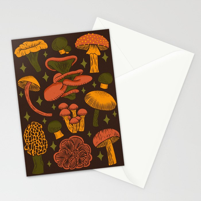 Texas Mushrooms âÂ Dark Multicolor Stationery Card Gallery Image 2