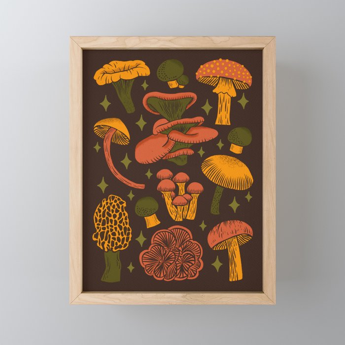Texas Mushrooms âÂ Dark Multicolor Mini Art Print Gallery Image 1